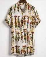 Vintage Floral Linen Shirt: Lightweight Button-Up Urban Casual