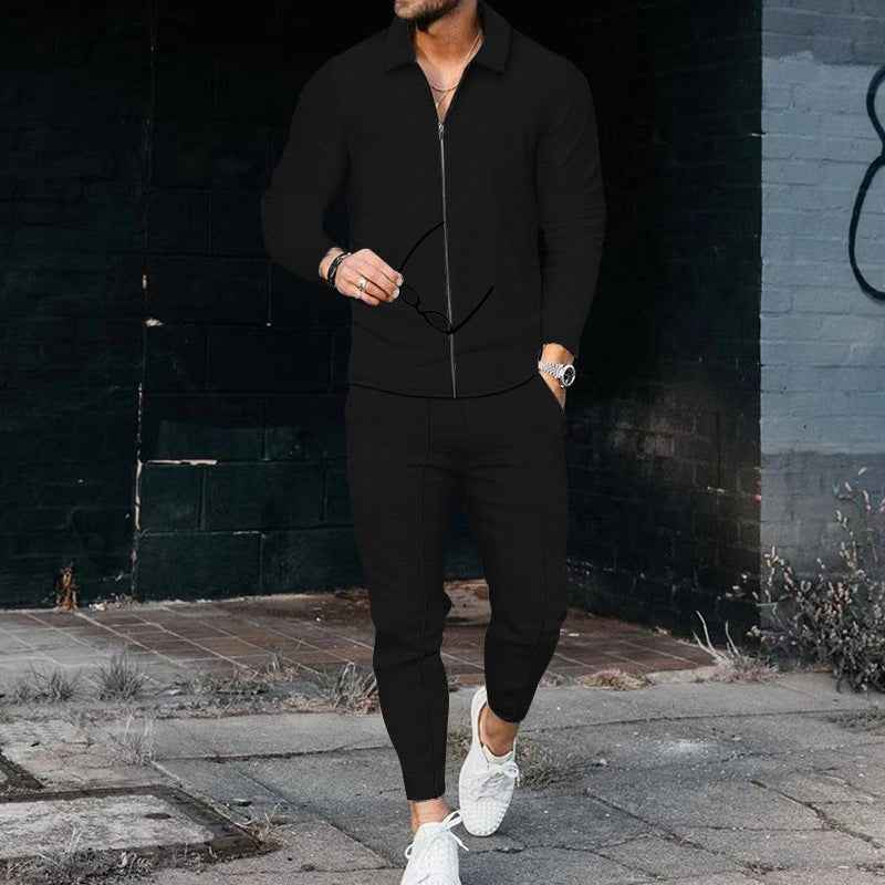 Modern Unisex Button Closure Jacket & Pants Set - Casual Fashion Outfit