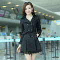 Slim-fit double-breasted trench coat coat