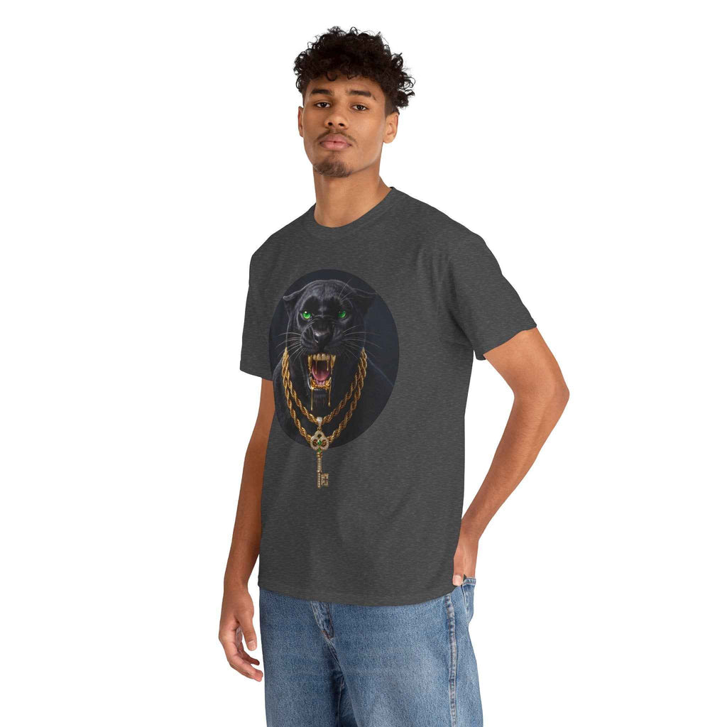 White Iced Out Panther Graphic Tee - Premium Heavy Cotton Streetwear