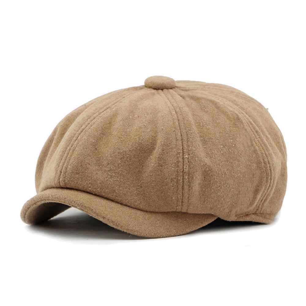 Vintage British Fedora: Retro Style Patchwork Tweed Short Brimmed Newsboy Cap