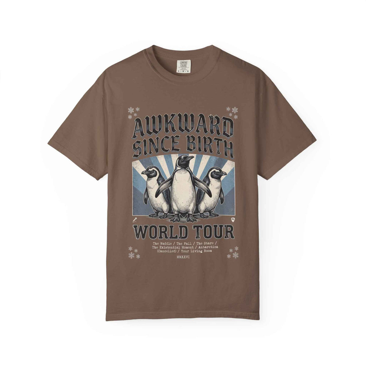 Vintage Washed Comfort Colors Penguin Tour Ironic Tee - Heavyweight Boxy