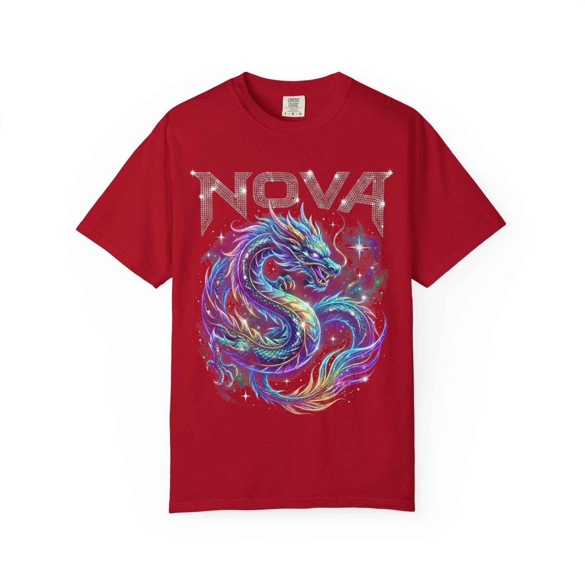 Retro Y2K Nova Celestial Dragon Graphic Tee - Heavyweight Cotton