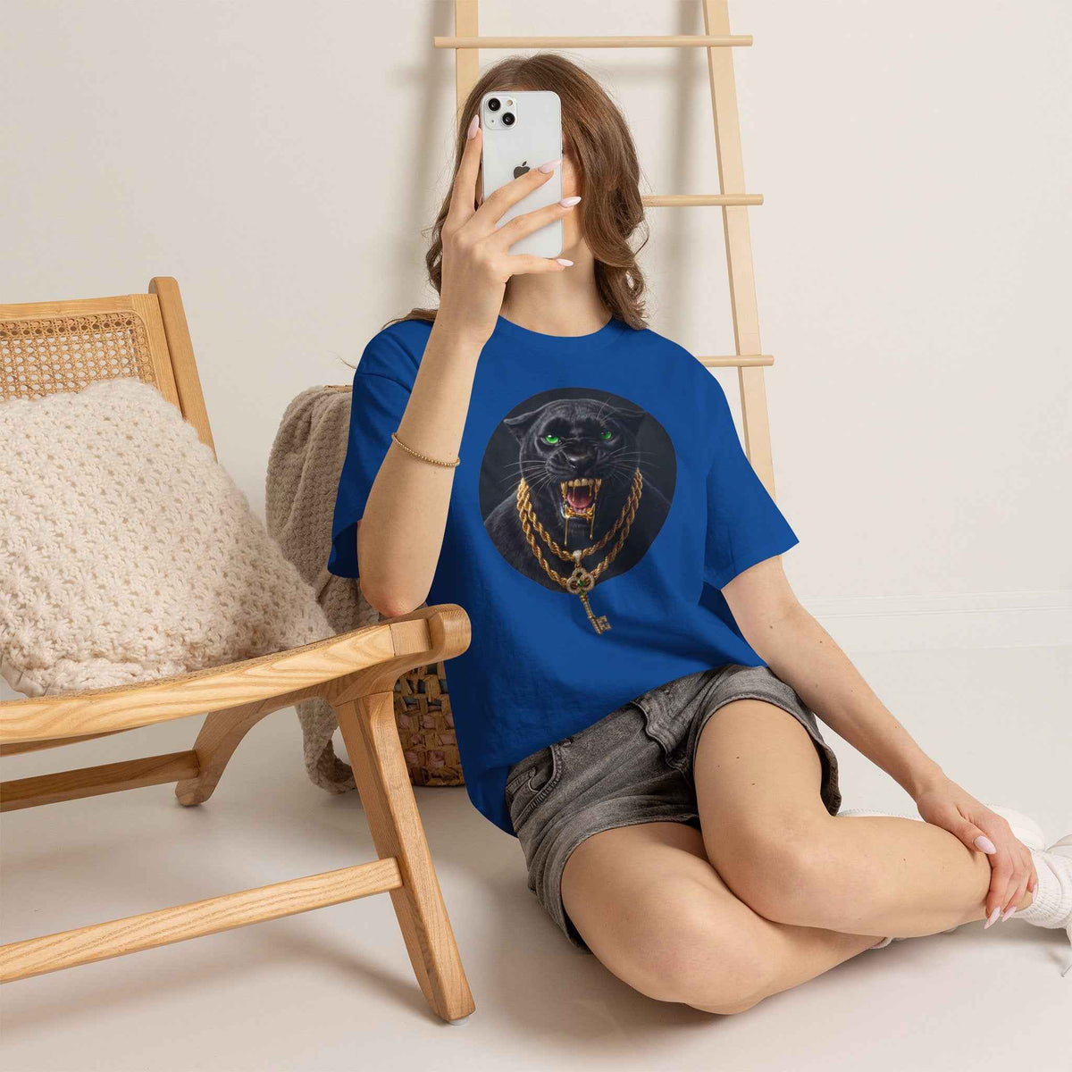White Iced Out Panther Graphic Tee - Premium Heavy Cotton Streetwear