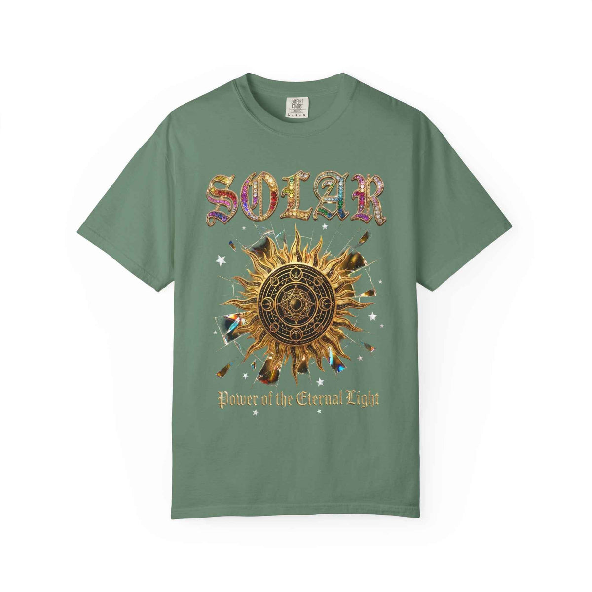 Vintage Sun Print Graphic T-Shirt - Retro Solar Symbol Design