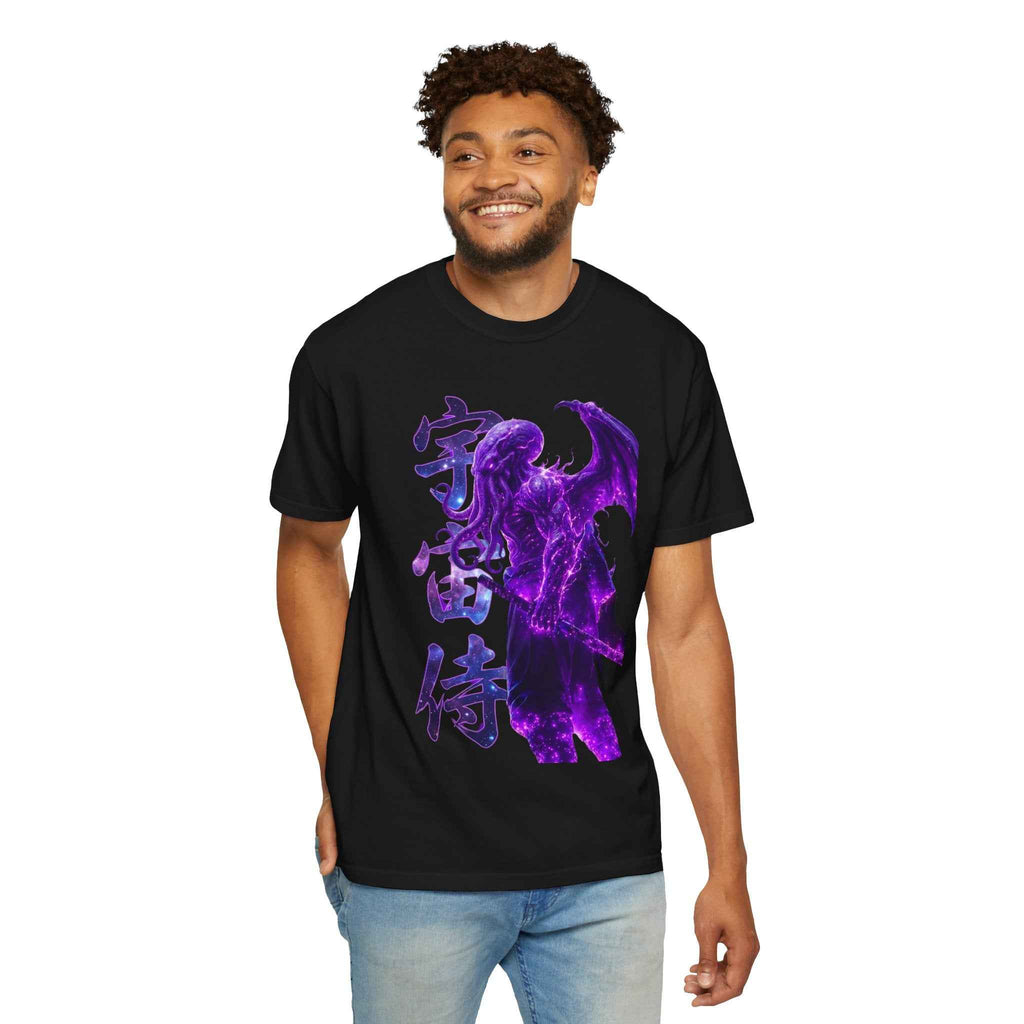 Purple Galaxy Monster Shirt Japanese Aesthetic T Shirt Cosmic Horror Graphic Tee Harajuku Streetwear Comfort Colors 1717 Apparel