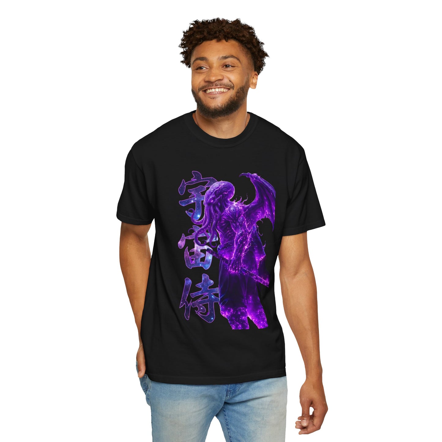 Purple Galaxy Monster Shirt Japanese Aesthetic T Shirt Cosmic Horror Graphic Tee Harajuku Streetwear Comfort Colors 1717 Apparel