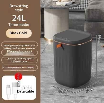 Smart Trash Can With Lid For Bedroom And Living Room Kitchen Storage Box Trash Can Induction Small Car Box Automatic Smart Dustbin Smart Trash Bin