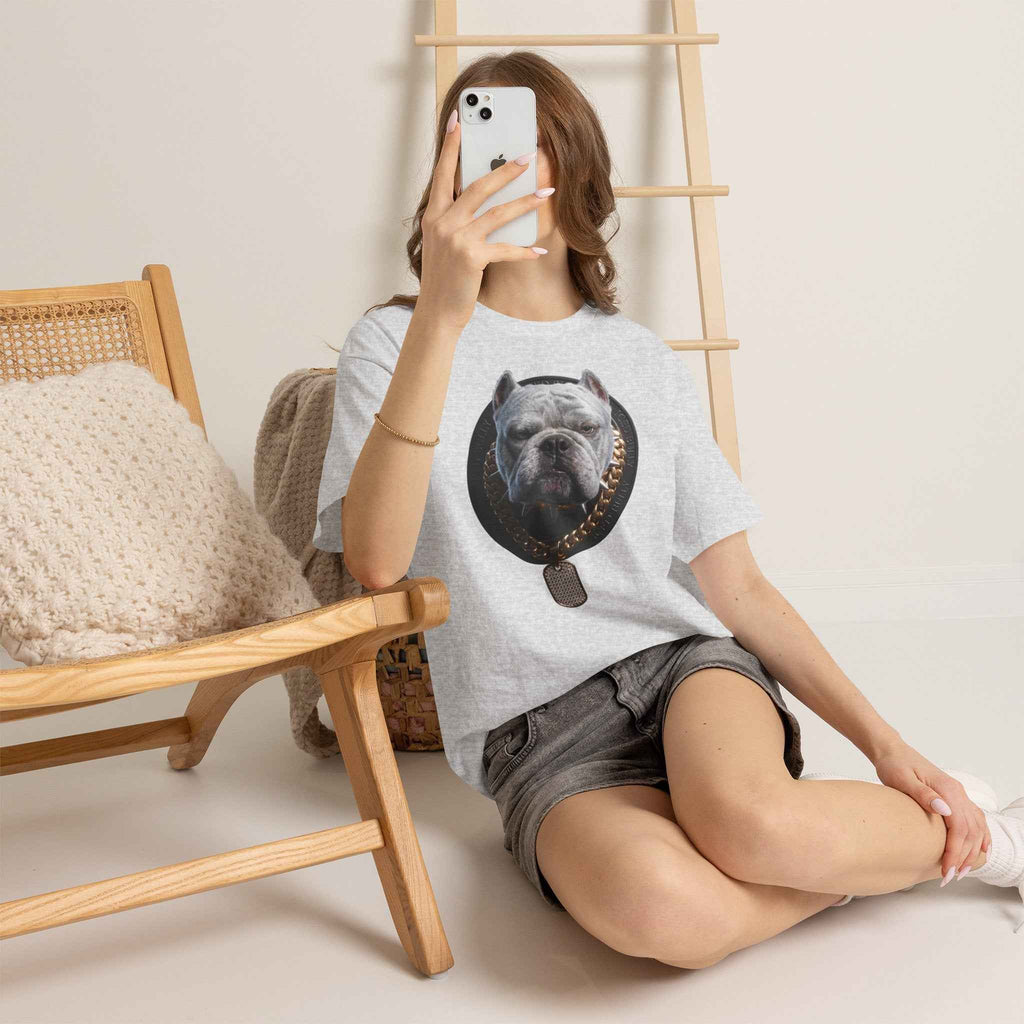 Bulldog Chain Shirt: 'Dog Tag' Graphic Tee for Dog Lovers