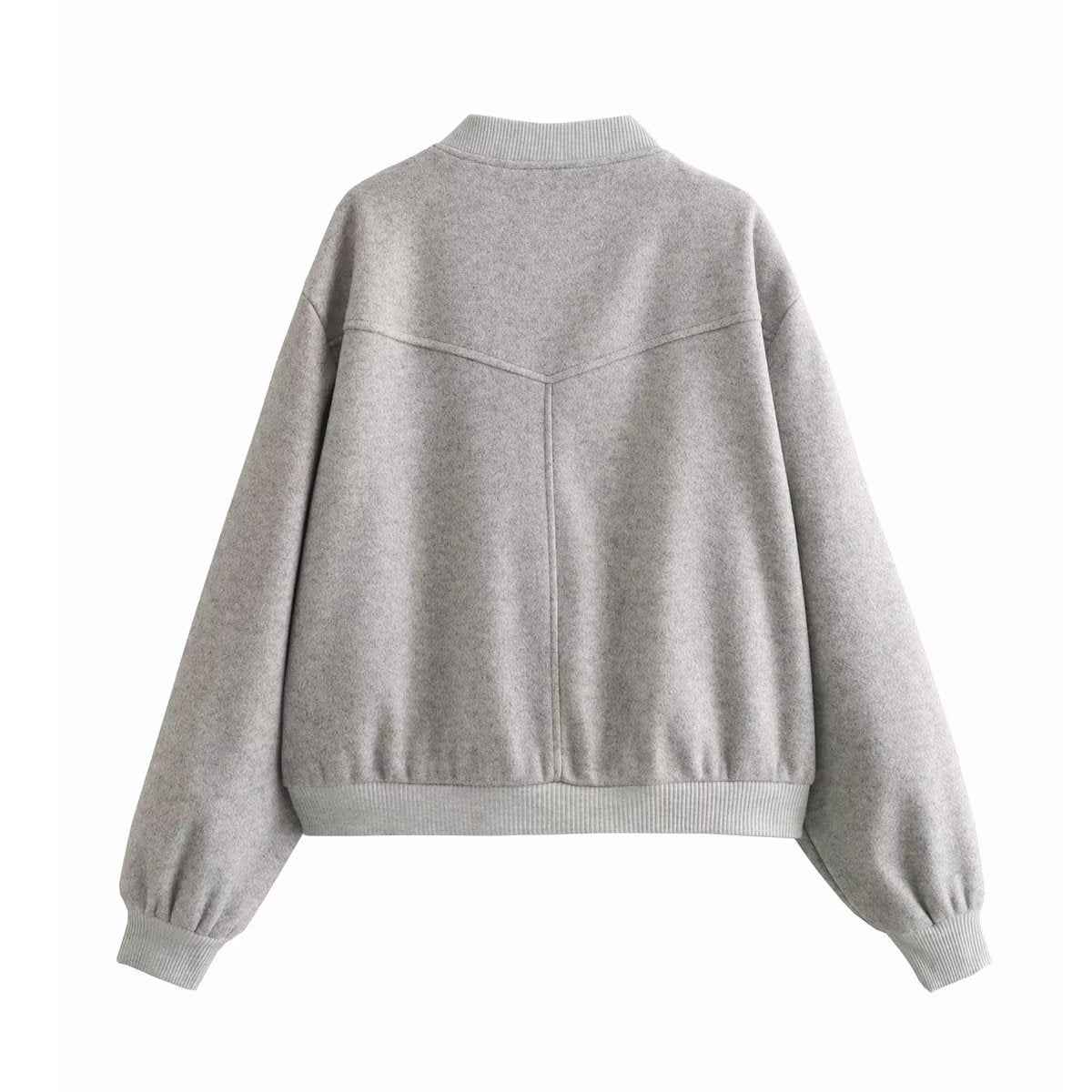 Women's Casual Long-sleeved Soft Short Bomber Jacket