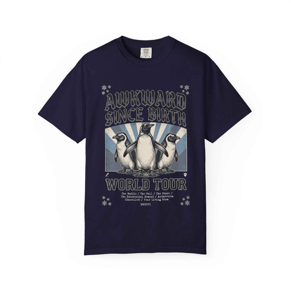 Vintage Washed Comfort Colors Penguin Tour Ironic Tee - Heavyweight Boxy