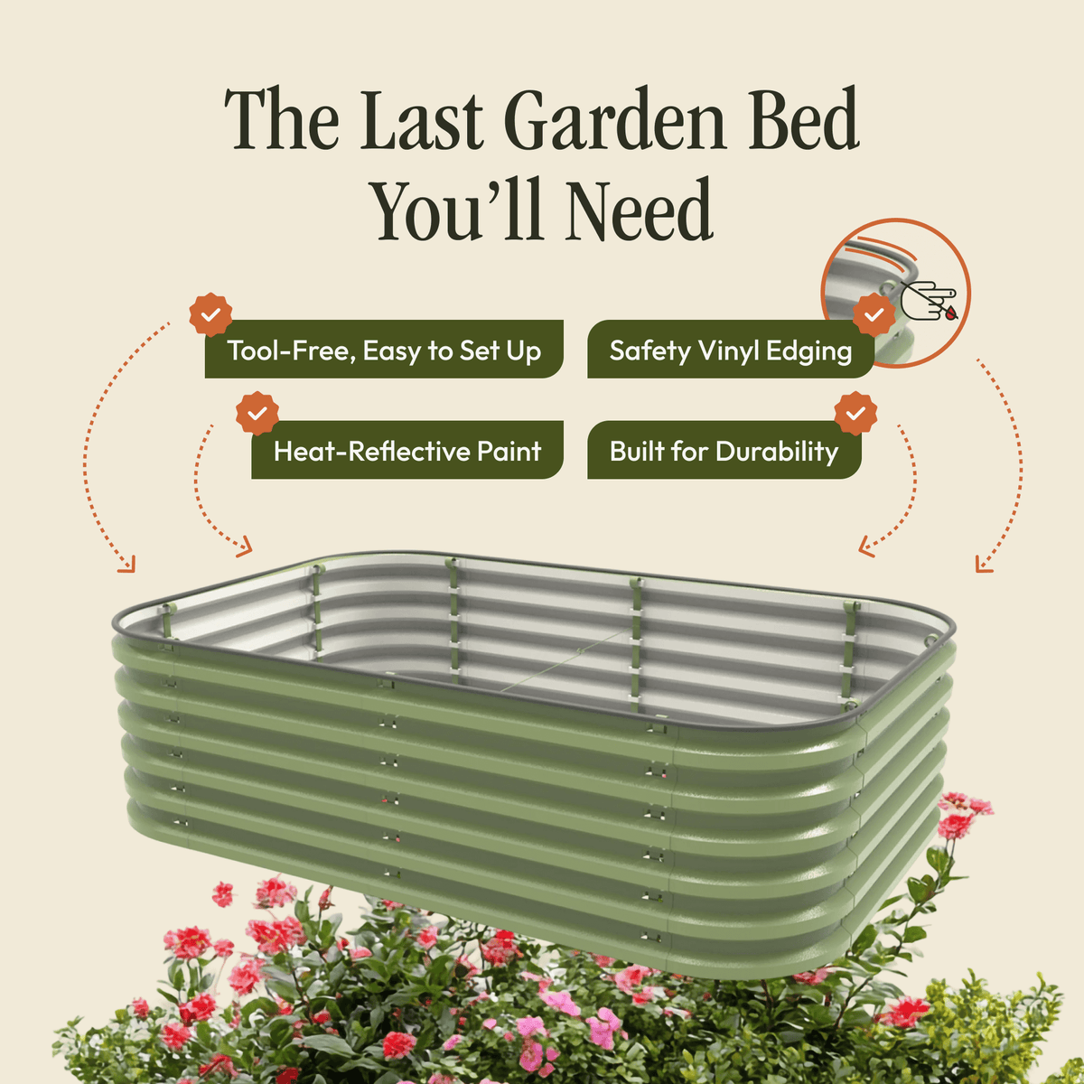 Easiest & Fastest No-Tools Metal Raised Garden Bed Kit - Gro-Rite USA