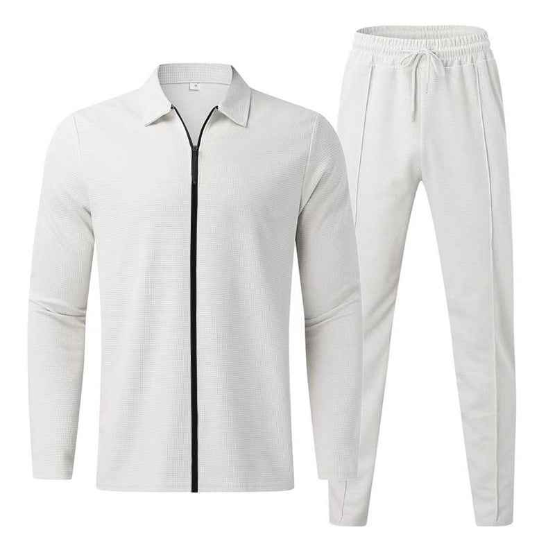 Modern Unisex Button Closure Jacket & Pants Set - Casual Fashion Outfit