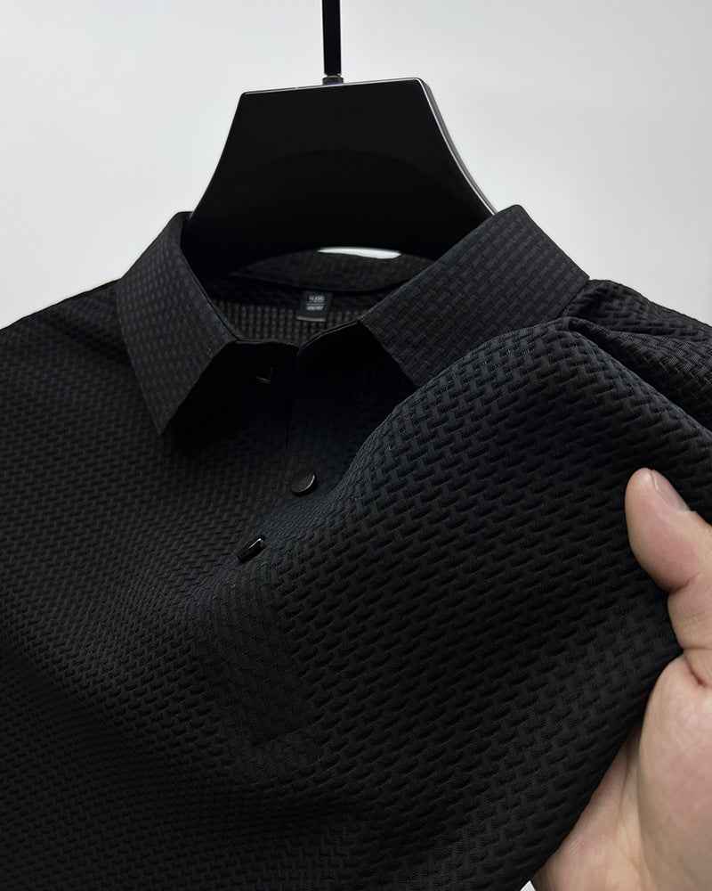 Men's Lightweight Ice Silk Mesh Knit Polo Shirt - Breathable Urban Streetwear