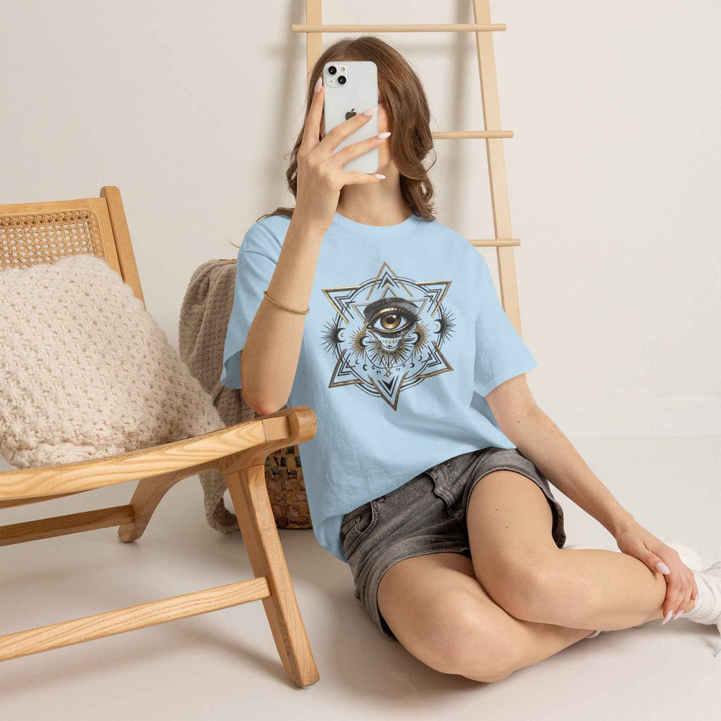 Mystic Eye & Sacred Geometry Graphic Tee - Dark Alternative Streetwear