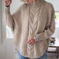 Pullover woman loose sweater - High collar, long sleeve, multiple colors