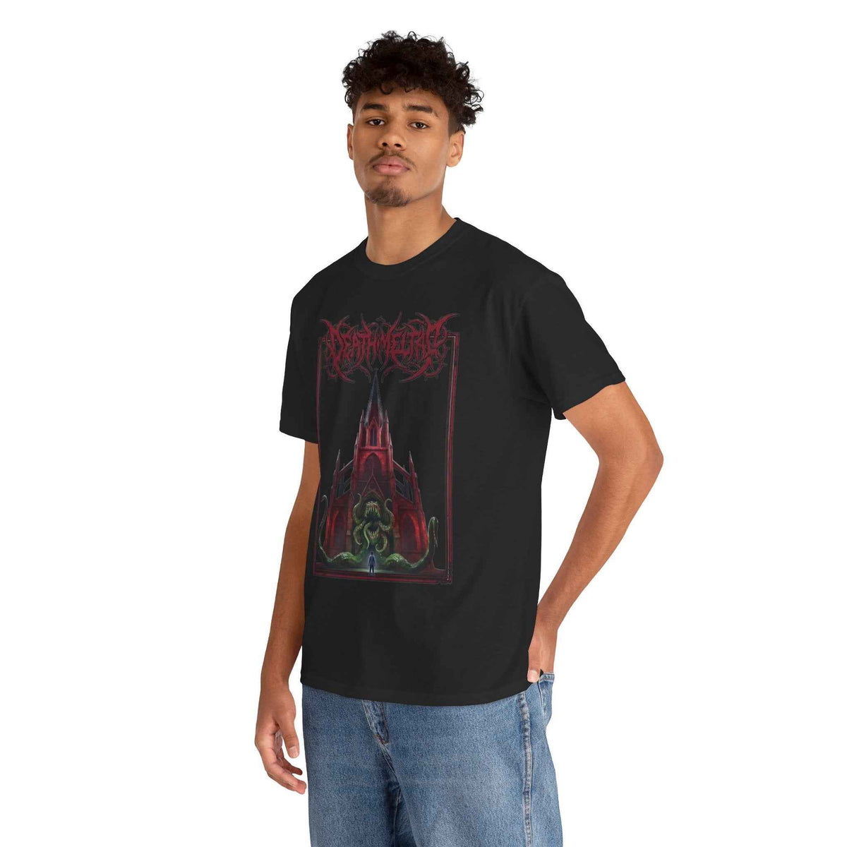 Eldritch Cathedral Tentacle Graphic T-Shirt - Heavy Cotton