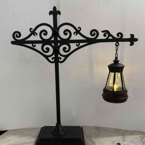 LED Bookshelf Lamp Decor, Retro Library Lantern Mini Night Light for Halloween Reading, Home Office Study