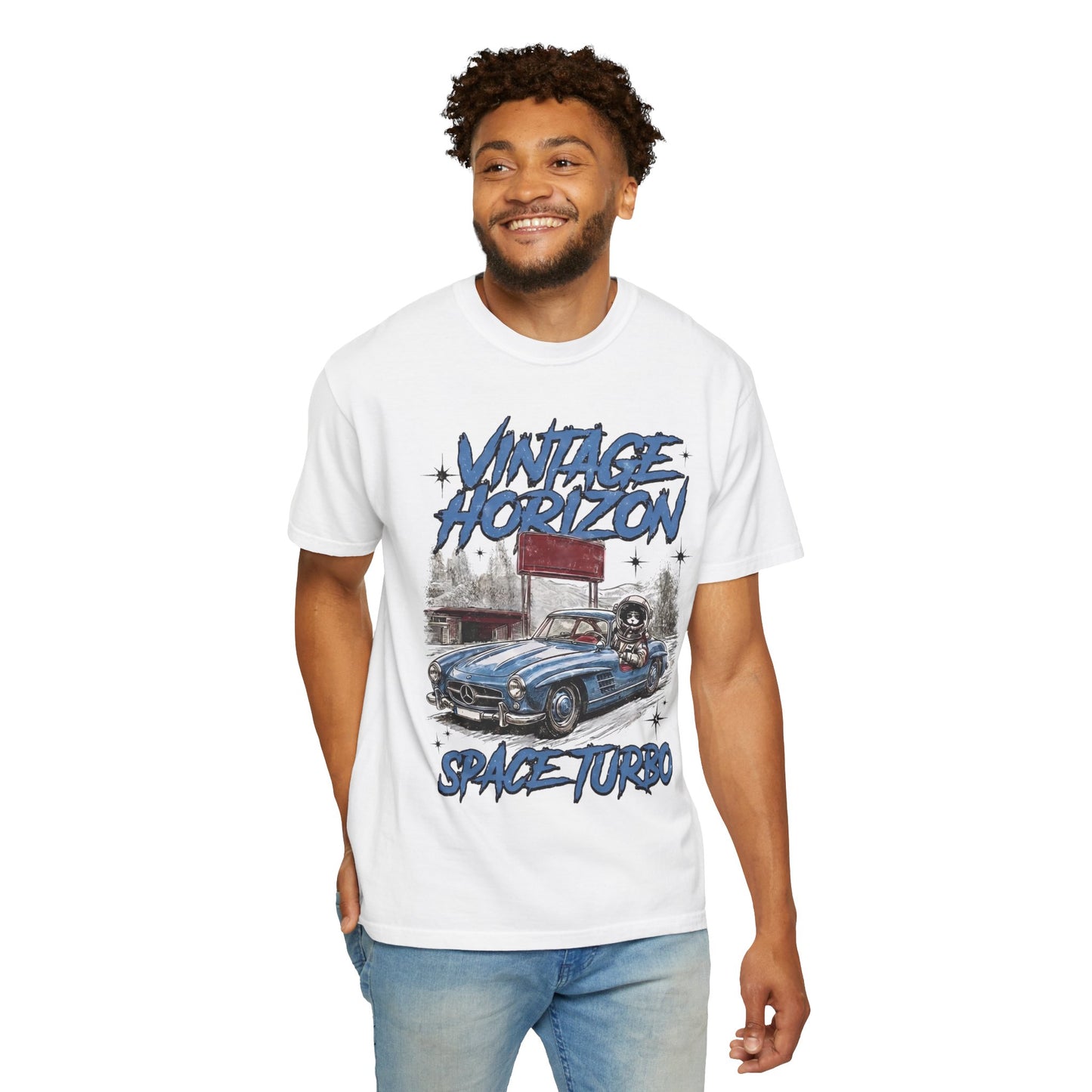 Vintage Horizon Space Turbo T‑Shirt — Retro Car Graphic Tee