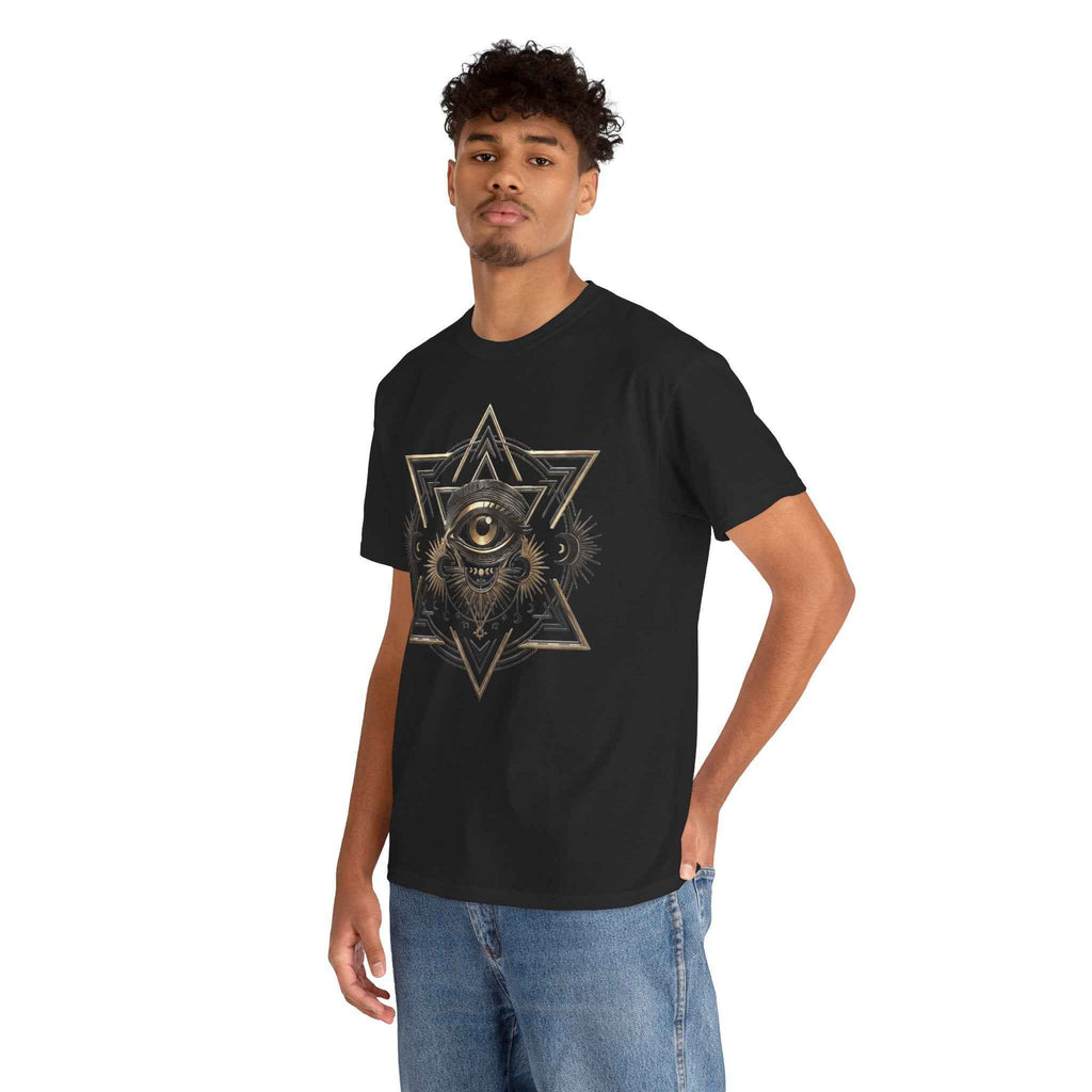 Mystic Eye & Sacred Geometry Graphic Tee - Dark Alternative Streetwear