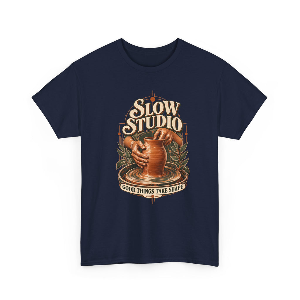 Slow Studio Pottery Wheel Graphic Tee | Good Things Take Shape | Gildan 5000