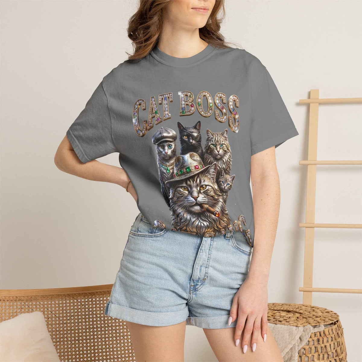 Cat Boss Cat Gang Graphic T-Shirt - Vintage Fit & Bold Print