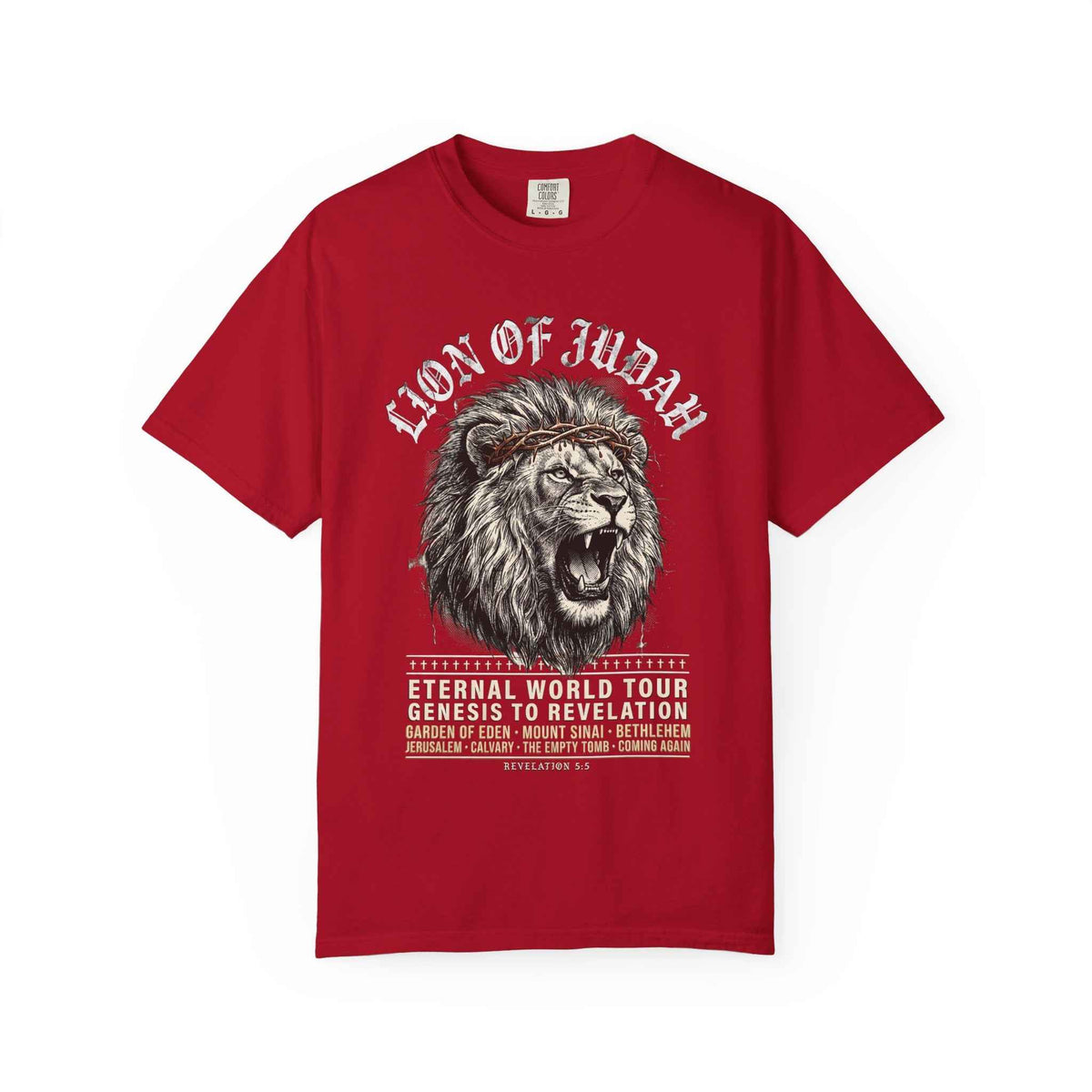 Vintage Lion of Judah Christian Tour Shirt - Heavyweight Comfort Colors Tee