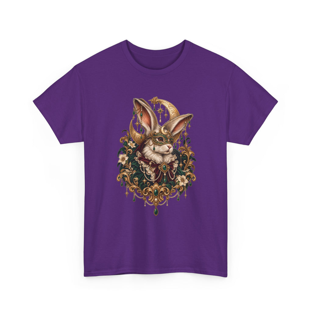 Velvet Masquerade Rabbit Graphic Tee | Gothic Baroque Bunny Shirt | Gildan 5000