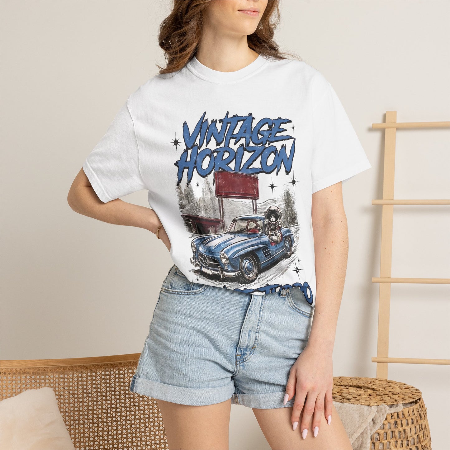 Vintage Horizon Space Turbo T‑Shirt — Retro Car Graphic Tee