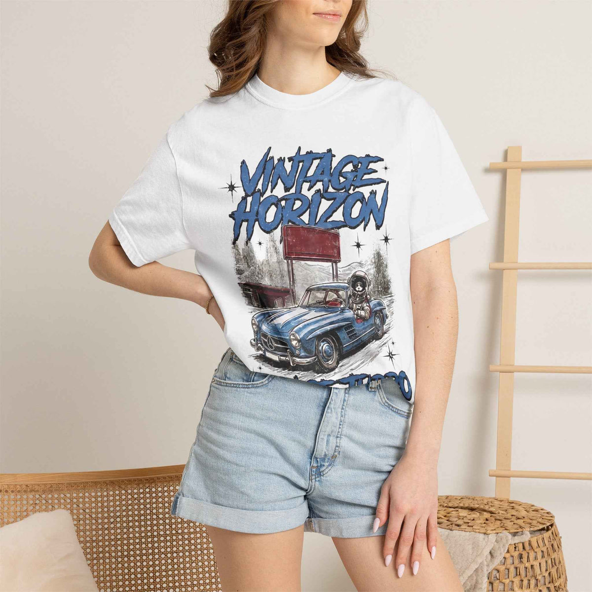 Vintage Horizon Space Turbo T‑Shirt — Retro Car Graphic Tee