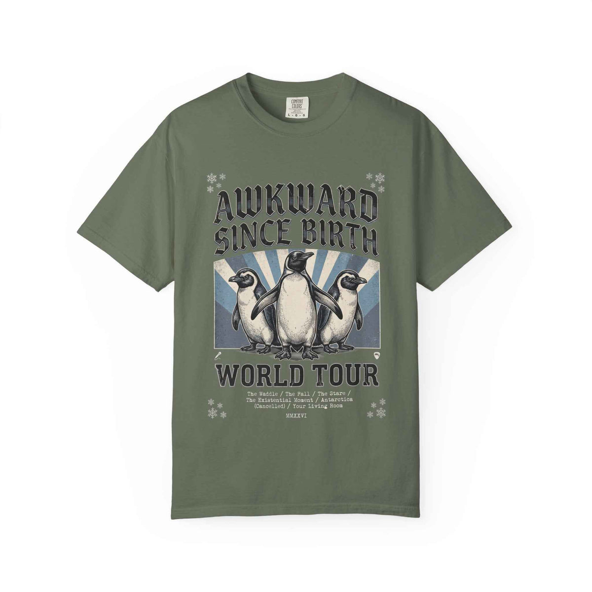 Vintage Washed Comfort Colors Penguin Tour Ironic Tee - Heavyweight Boxy