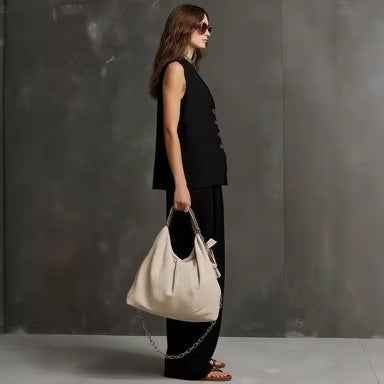 Women's Seasonal Laid-Back Linen Suit Set - Sleeveless Vest & Wide Leg Pants