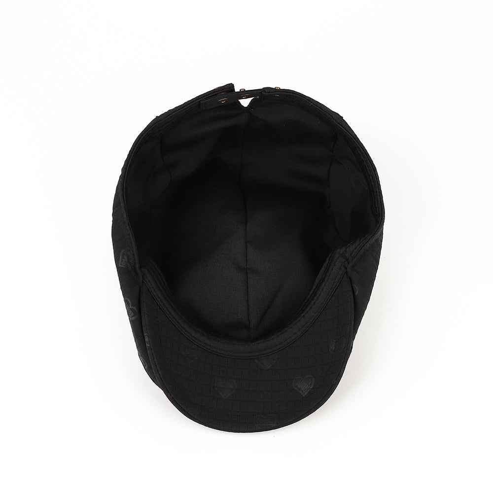 British Retro Textured Grid Dotted Heart Women's Forward Hat - Cute Short Brim