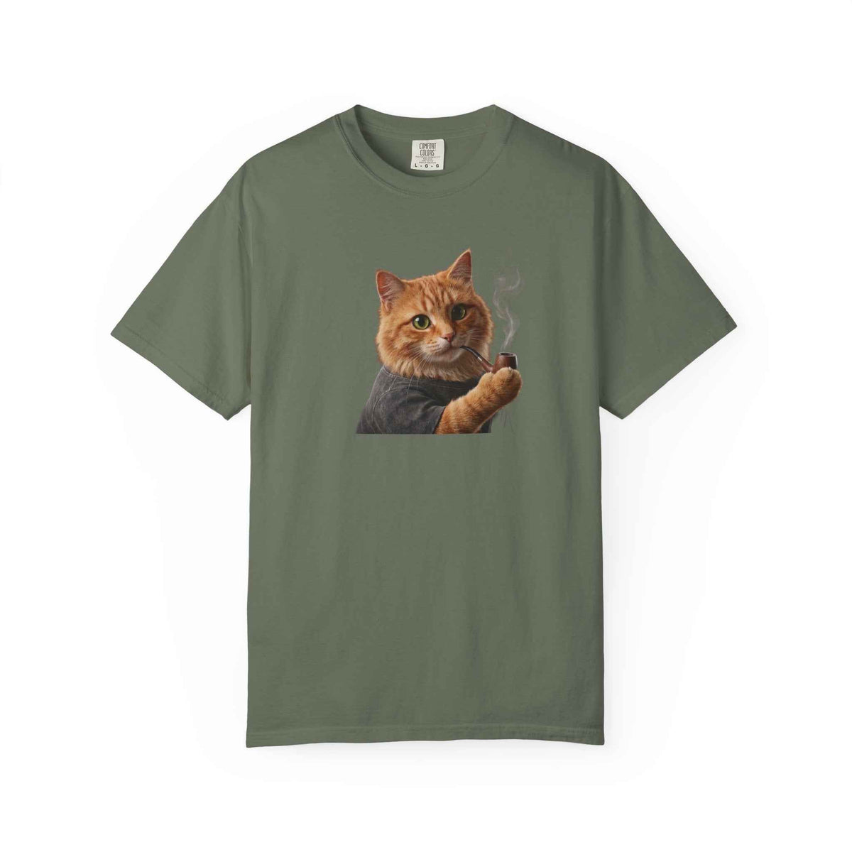 Funny Orange Cat Smoking Pipe Graphic Tee, Harajuku Streetwear, Cozy Kitten