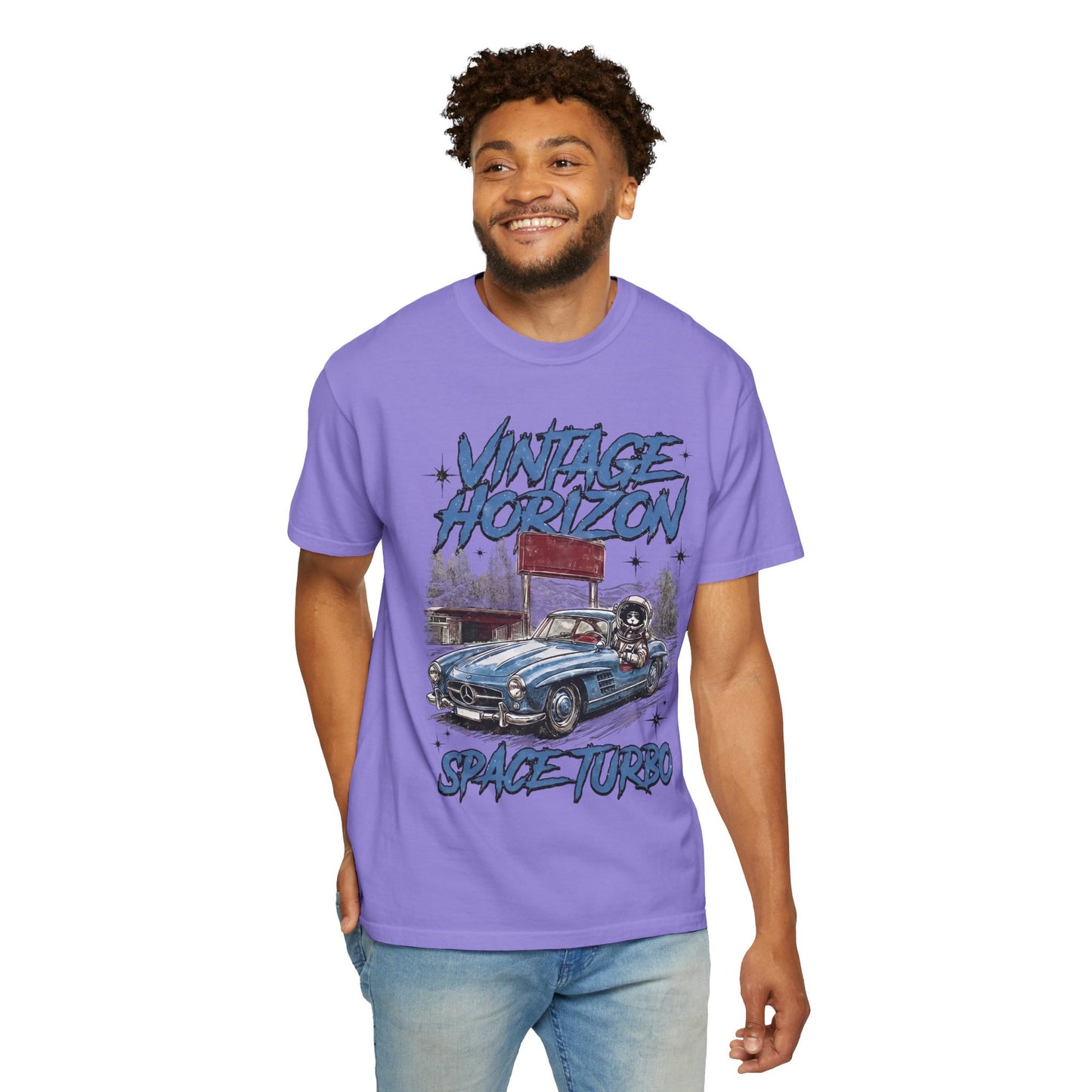 Vintage Horizon Space Turbo T‑Shirt — Retro Car Graphic Tee