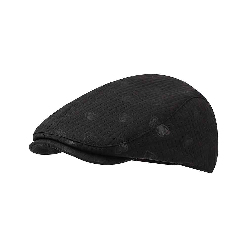 British Retro Textured Grid Dotted Heart Women's Forward Hat - Cute Short Brim