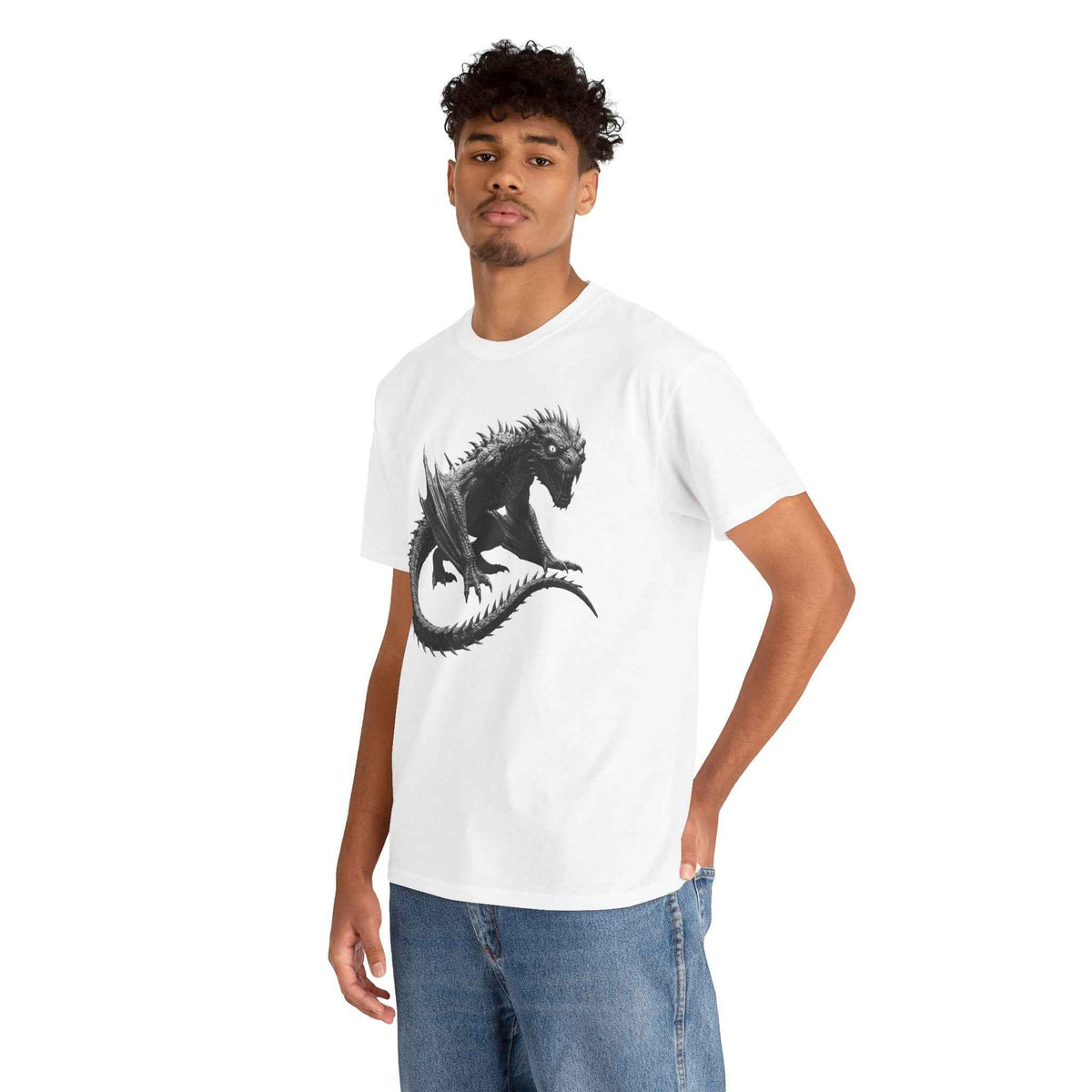 Fierce Dragon Graphic Tee - Dark Fantasy Streetwear Tee