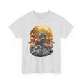 Japanese Dragon & Lotus Moon Graphic Tee - Heavy Cotton Streetwear