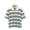 Retro Contrast Color Pure Cotton Striped Polo Shirt