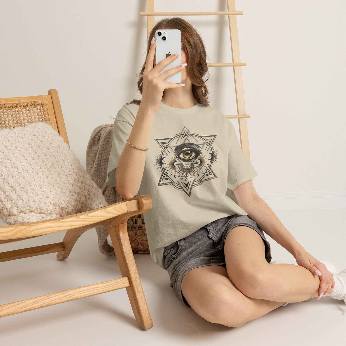 Mystic Eye & Sacred Geometry Graphic Tee - Dark Alternative Streetwear