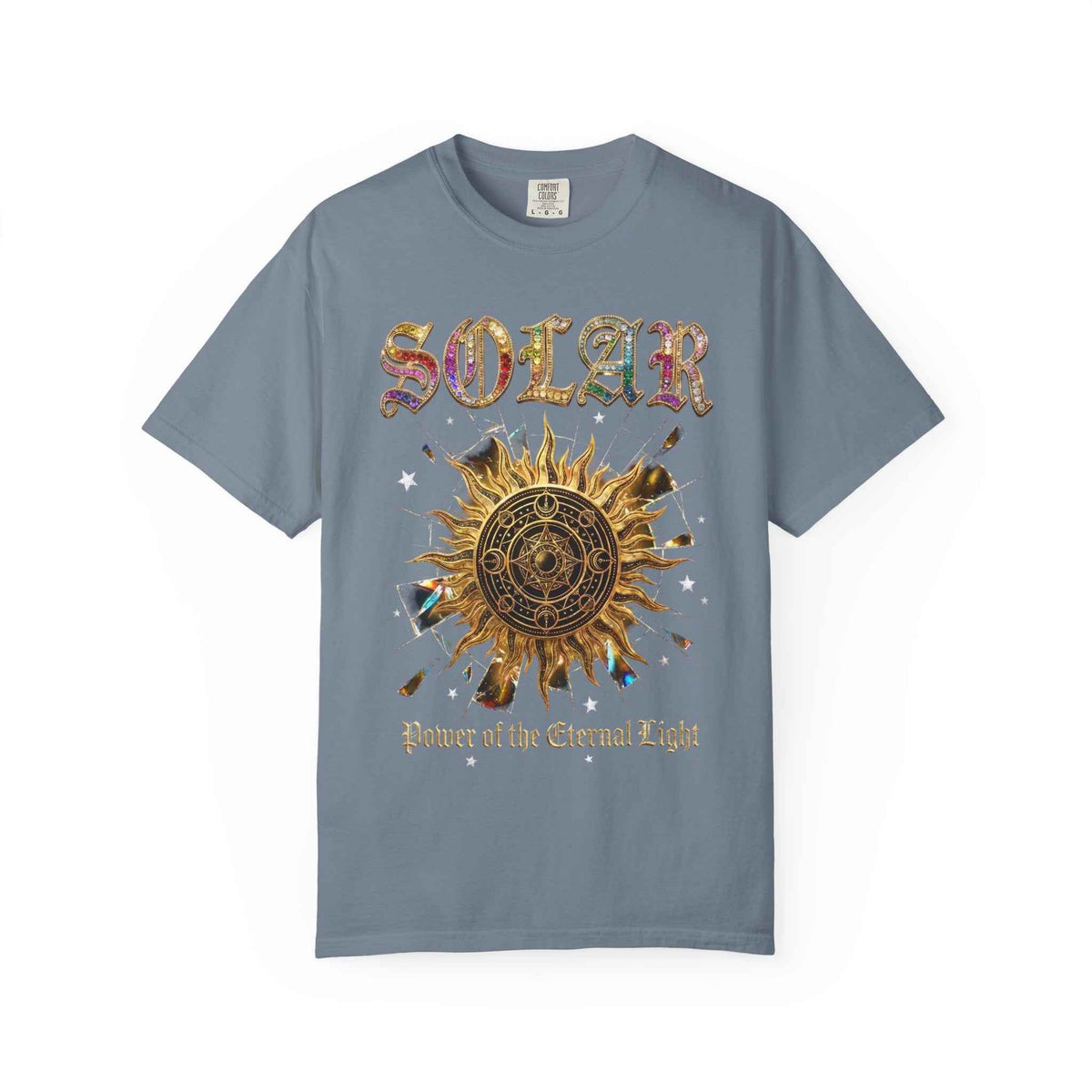 Vintage Sun Print Graphic T-Shirt - Retro Solar Symbol Design