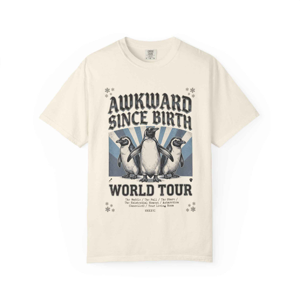 Vintage Washed Comfort Colors Penguin Tour Ironic Tee - Heavyweight Boxy