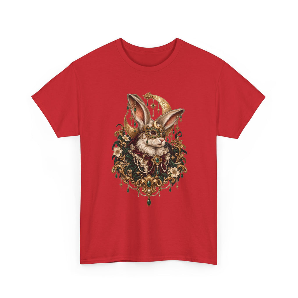 Velvet Masquerade Rabbit Graphic Tee | Gothic Baroque Bunny Shirt | Gildan 5000