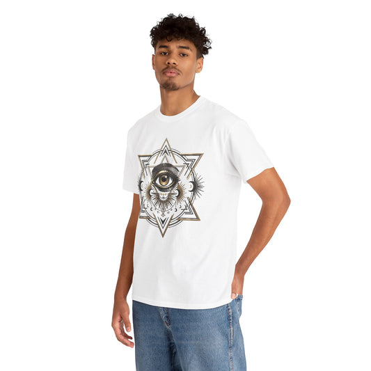 Mystic Eye & Sacred Geometry Graphic Tee - Heavy Cotton Streetwear