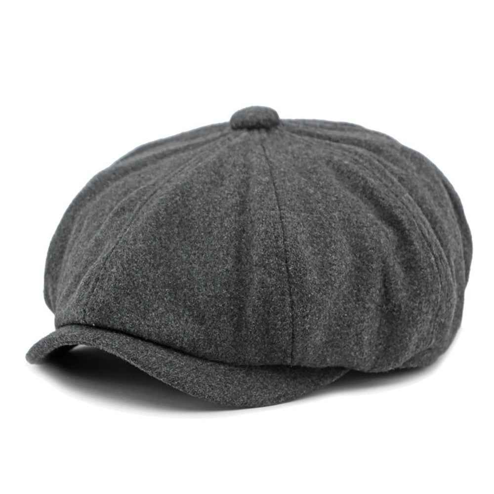 Vintage British Fedora: Retro Style Patchwork Tweed Short Brimmed Newsboy Cap
