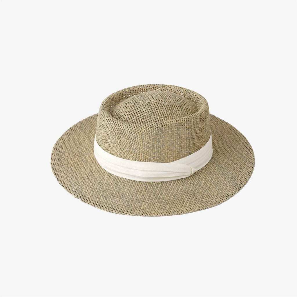 Women's Old Money Style Hollow Flat-top Straw Hat, Summer Versatile Sun Hat For Vacation, Beach & Seaside Sun Protection Straw Fedora