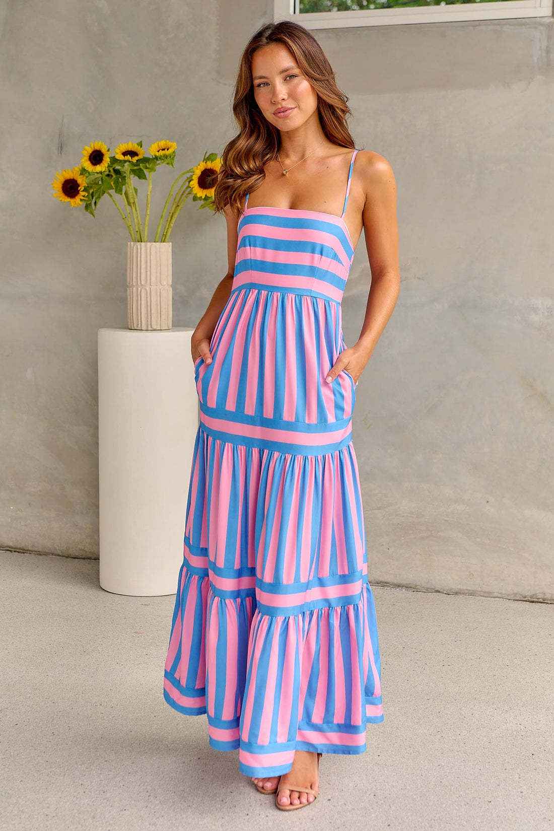 Summer Striped Backless Suspender Dress - Unique & Stylish Beachwear for Women