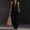 Women's Summer Fashion V-Neck Tank Top & Wide-leg Pants Set