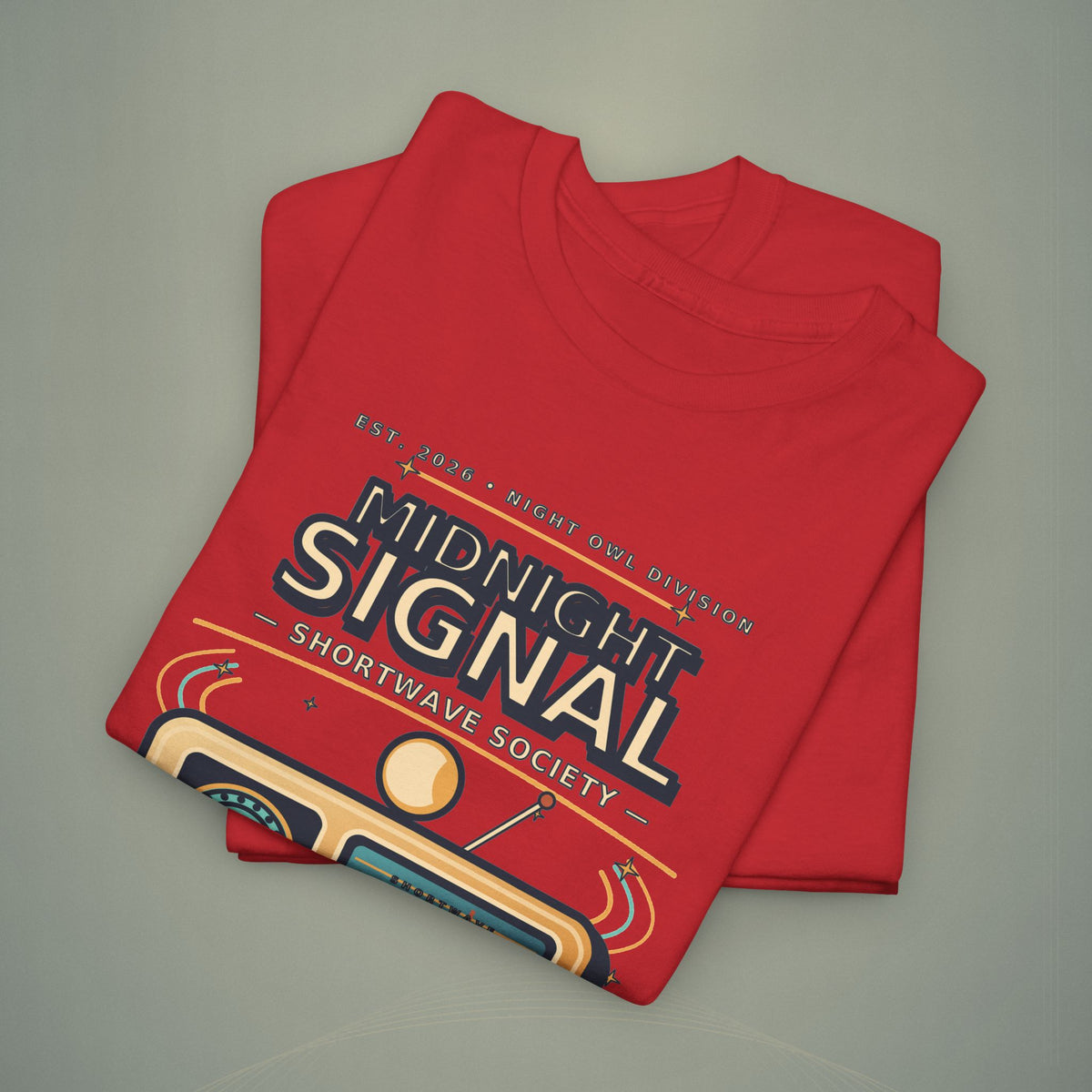 Midnight Signal Shortwave Society Tee | Vintage Ham Radio Operator Graphic Shirt | Gildan 5000