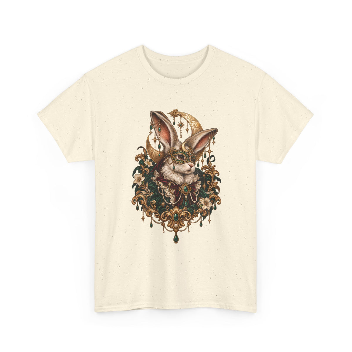 Velvet Masquerade Rabbit Graphic Tee | Gothic Baroque Bunny Shirt | Gildan 5000